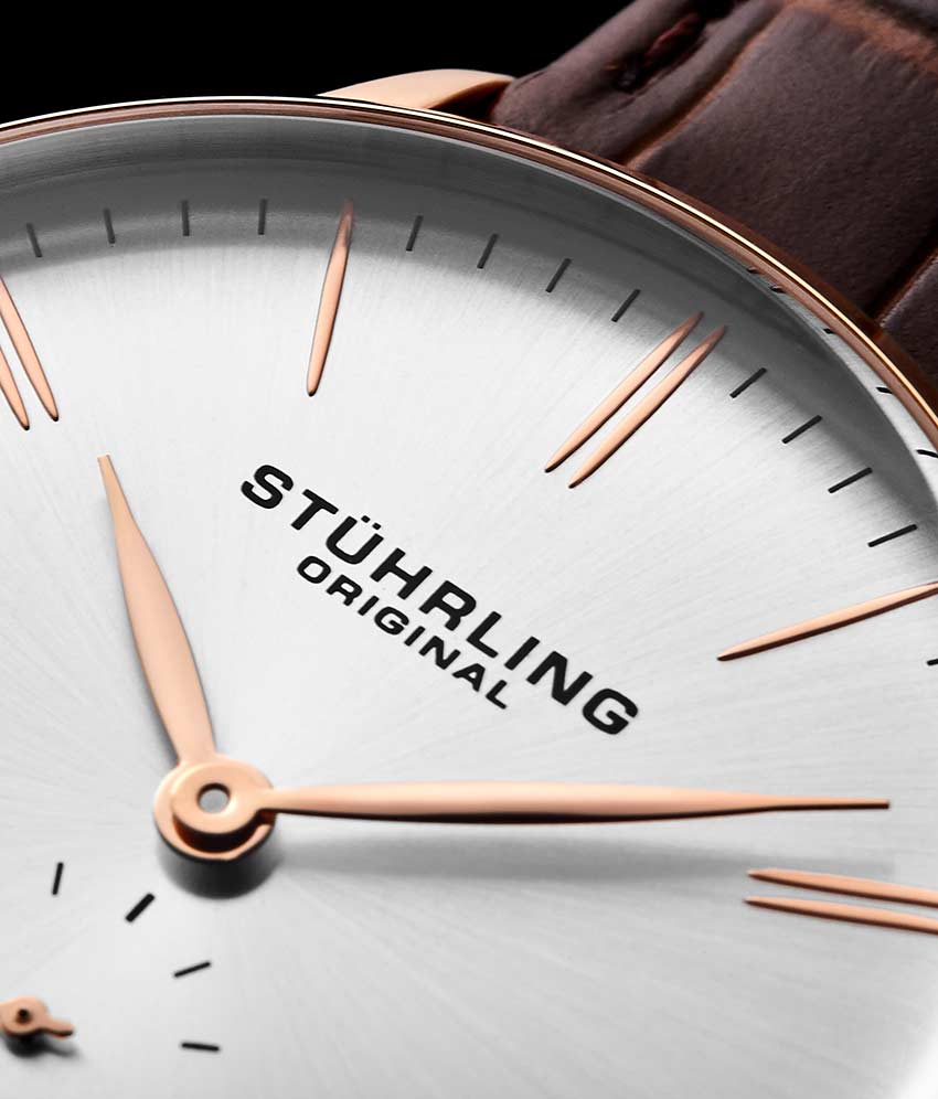 Silver Dial / Rose Case / Brown Leather Strap Tang Buckle