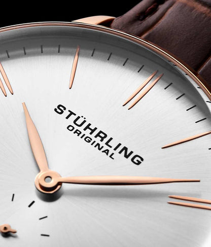 Silver Dial / Rose Case / Brown Leather Strap Tang Buckle