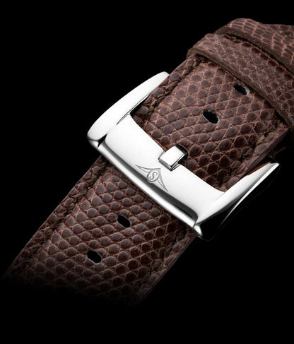 Grey Dial / Silver Case / Brown Strap Tang Buckle