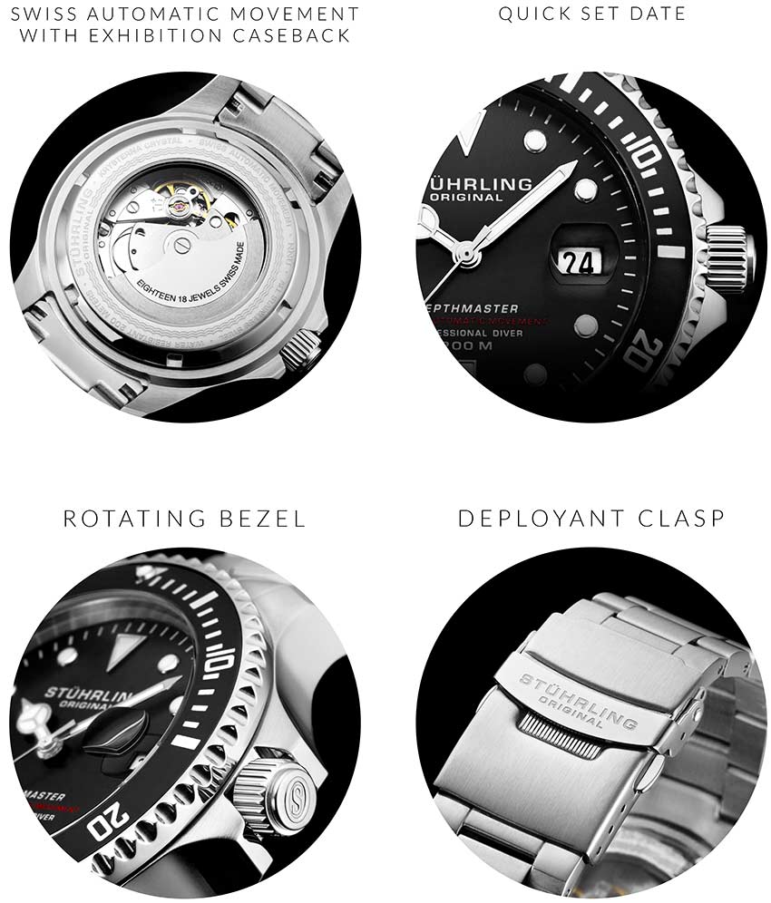 Black Dial / Silver Case / Silver Band