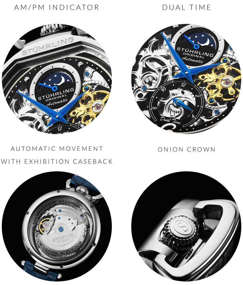 Black Dial / Silver Case / Blue Band