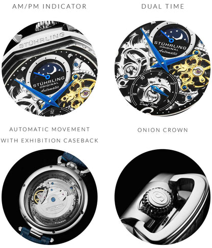 Black Dial / Silver Case / Blue Band