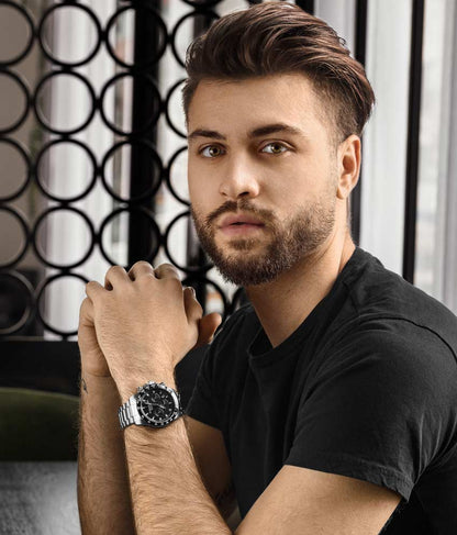 Black Dial / Silver Case / Silver Band