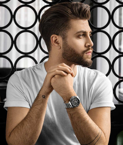 Black Dial / Silver Case / Silver Band