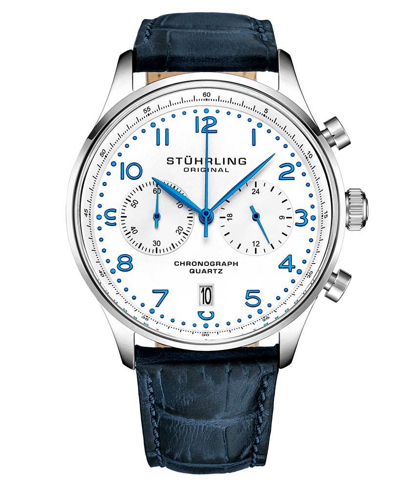 White Dial / Silver Case / Blue Band