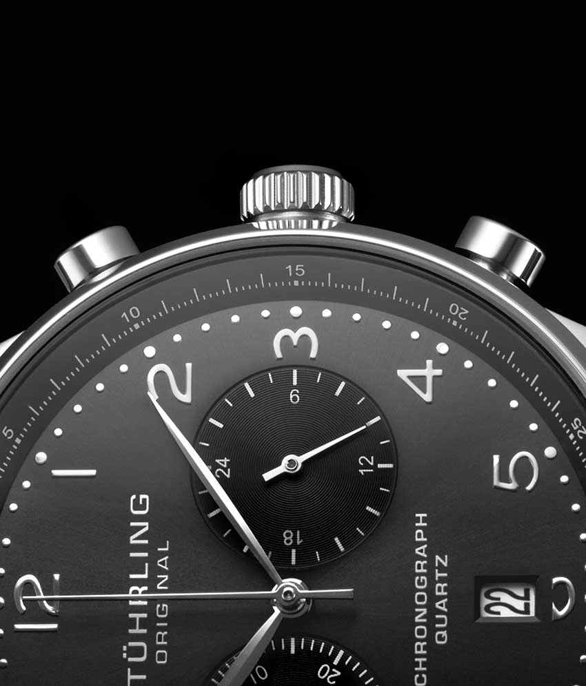 Gun Metal Grey Dial / Silver Case / Black Band