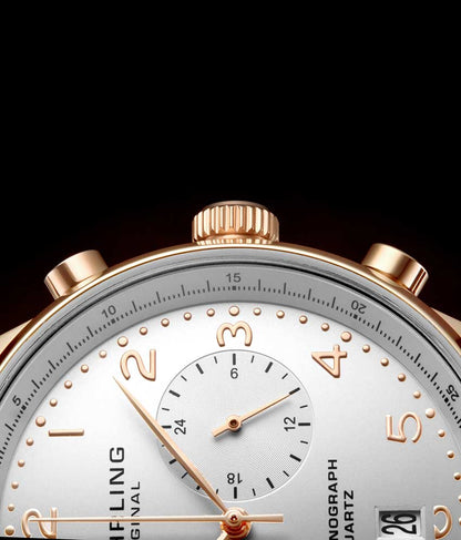 White Dial / Rose Case / Brown Band