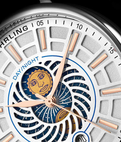 White Dial / Silver Case / Black Band