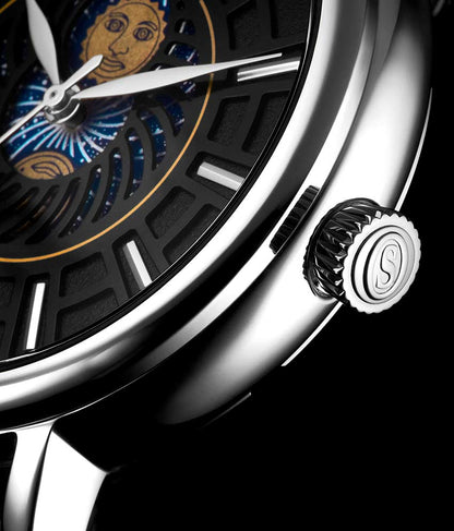 Black Dial / Silver Case / Black Band