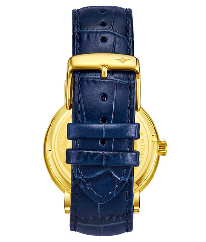 Black Dial / Gold Case / Blue Band
