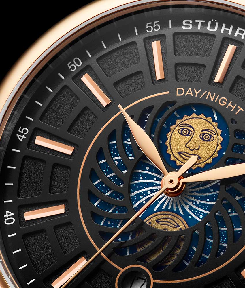 Black Dial / Rose Case / Brown Band