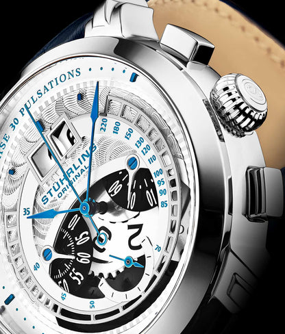 Silver Dial / Silver Case / Blue Band