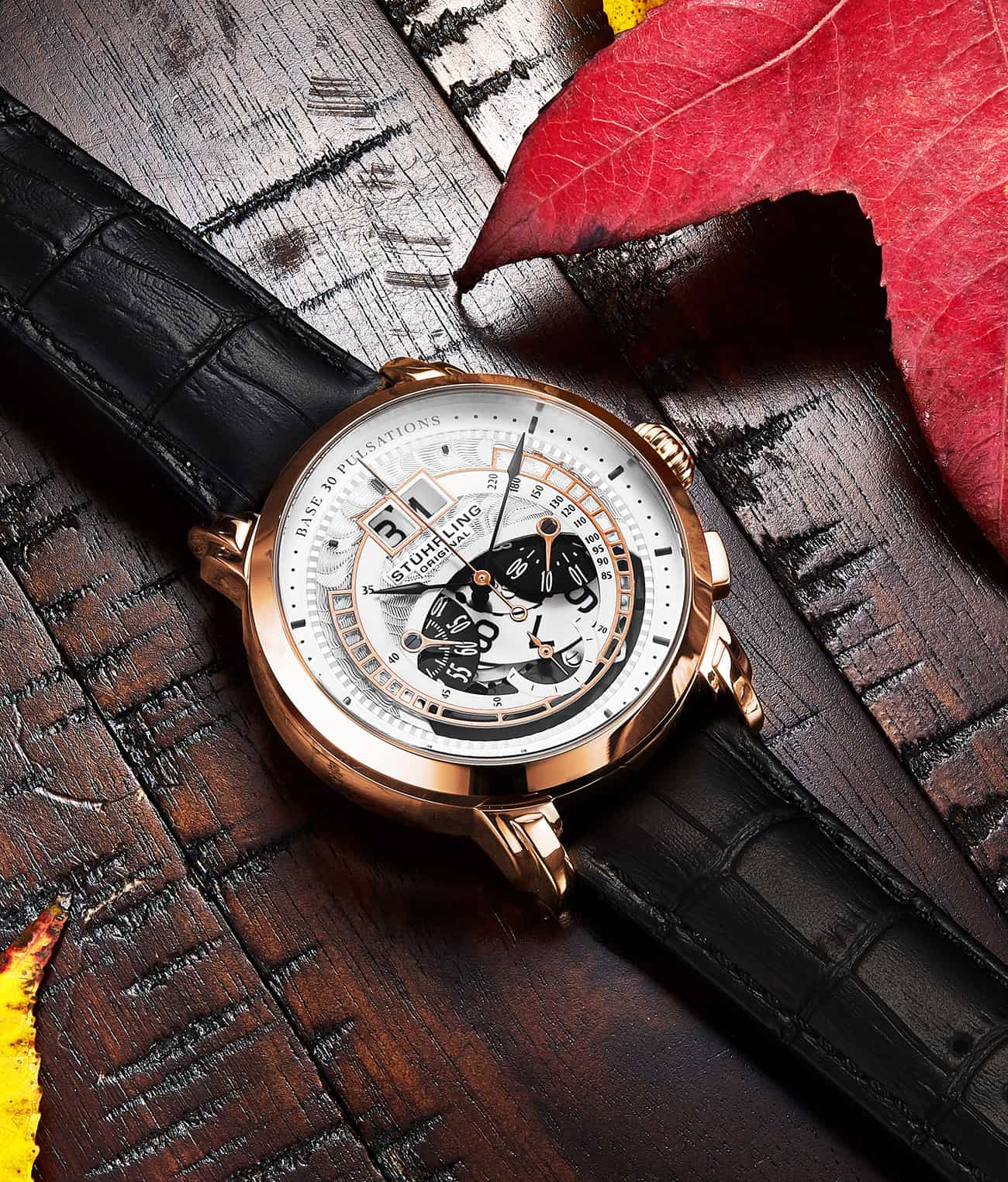 Silver Dial / Gold Case / Black Band