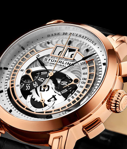 Silver Dial / Gold Case / Black Band