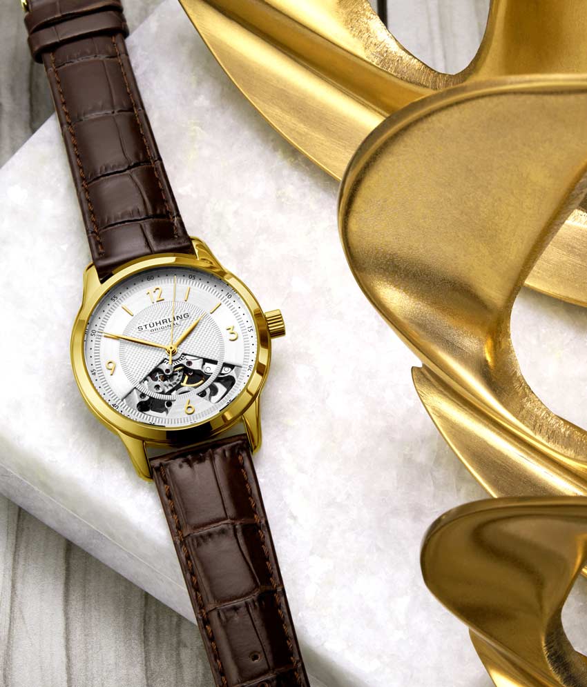 Silver Dial / Gold Case / Brown Band