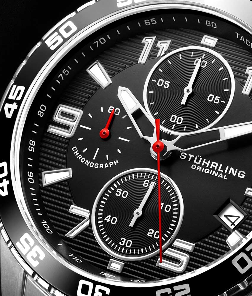 Black Dial / Silver Case / Silver Stainless Steel Bracelet Deployant Buckle