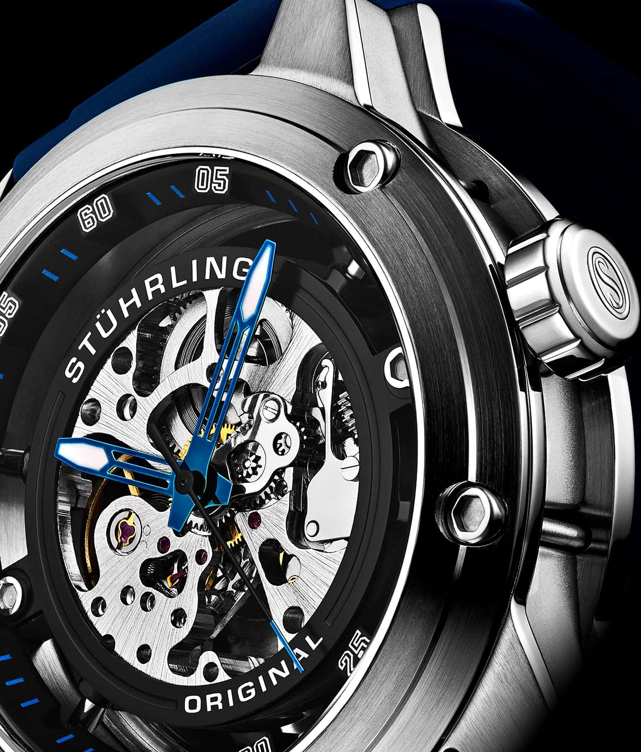 Black Dial / Silver Case / Light Blue Band