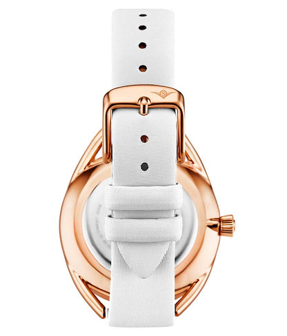 Silver Dial / Rose Case / White Band