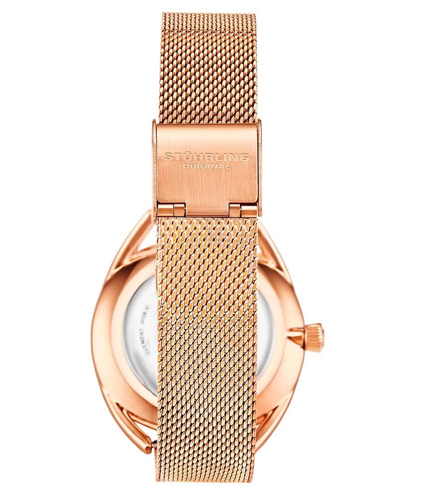 White Dial / Rose Case / Rose Stainless Steel Bracelet Rose Gold Layered Foldover Buckle