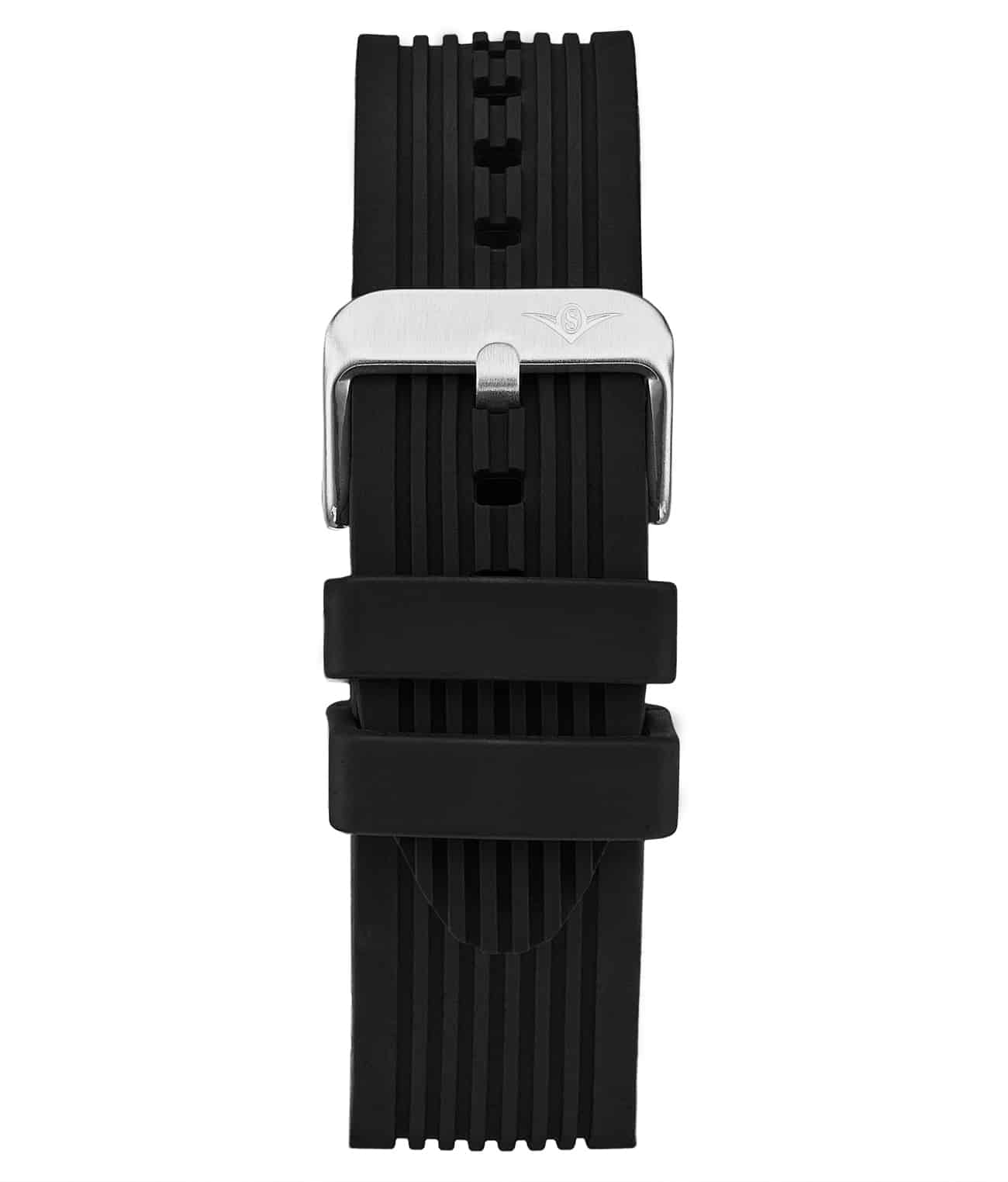 22mm Silicone Black Rubber Sport 22mm Strap