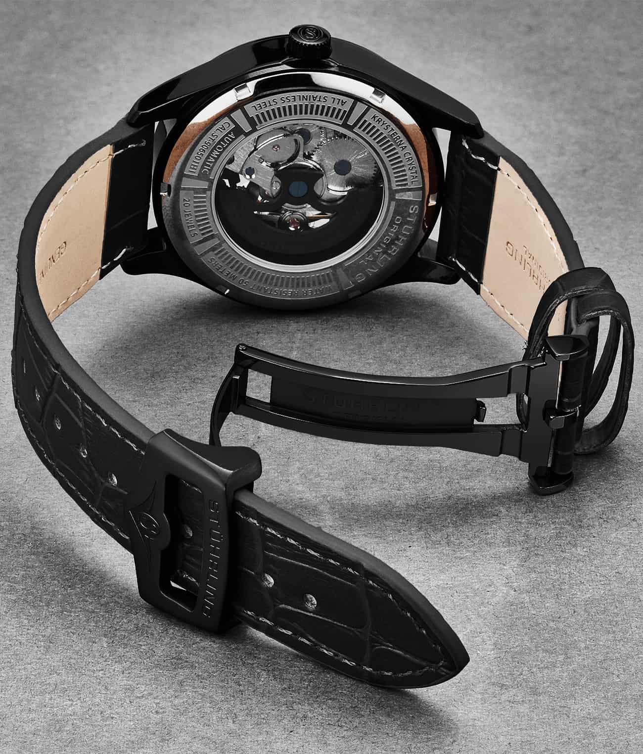 22mm Leather Strap with Stainless Steel Deployant Buckle