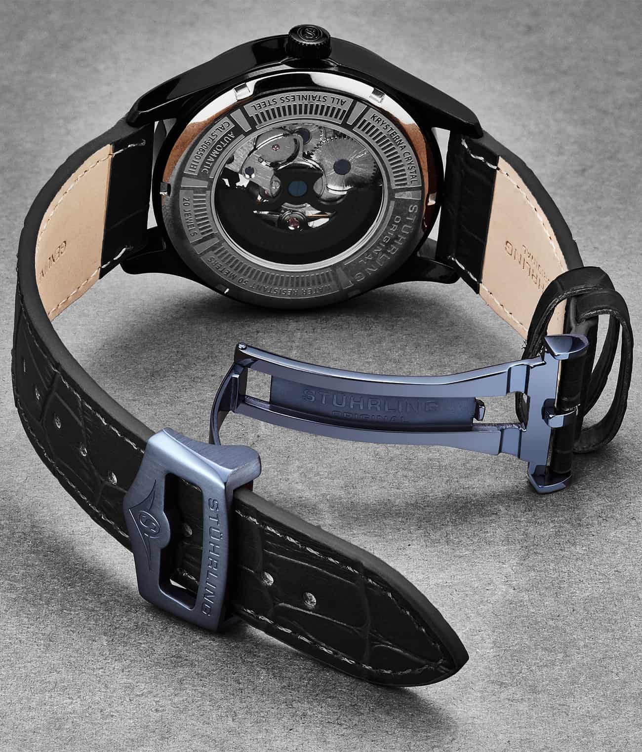24mm Leather Strap with Stainless Steel Deployant Buckle