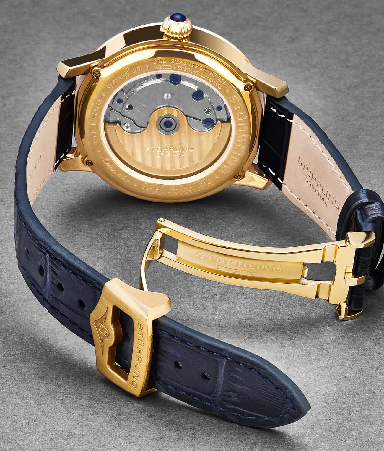 22mm Leather Strap with Stainless Steel Deployant Buckle