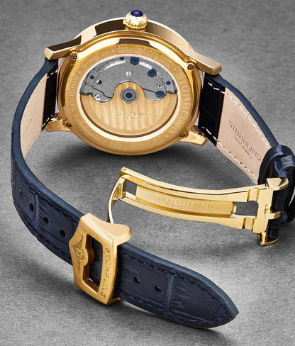 22mm Leather Strap with Stainless Steel Deployant Buckle