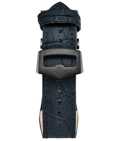 24mm Leather Strap with Stainless Steel Deployant Buckle
