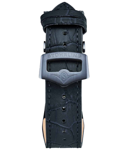 24mm Leather Strap with Stainless Steel Deployant Buckle