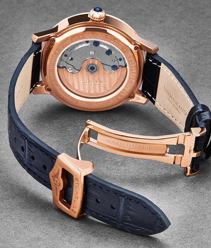 24mm Leather Strap with Stainless Steel Deployant Buckle