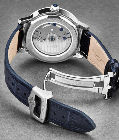 24mm Leather Strap with Stainless Steel Deployant Buckle
