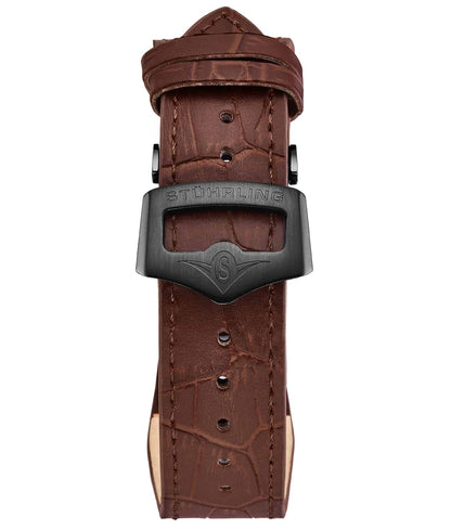 22mm Leather Strap with Stainless Steel Deployant Buckle